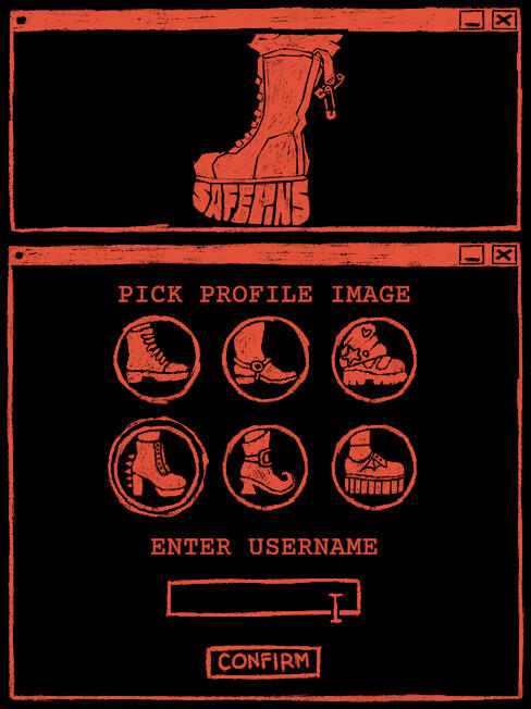 "SAFEPINS" - art and code made by me (click for link)